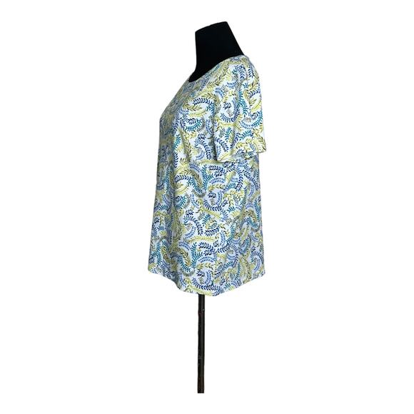 Croft & Barrow white leaves print short sleeves tee size PM - Picture 6 of 6